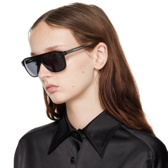 NEW TOM FORD TODD TF880 01A UNISEX AVIATOR SUNGLASSES FT0880/S BLACK EYEWEAR - Picture 11 of 11